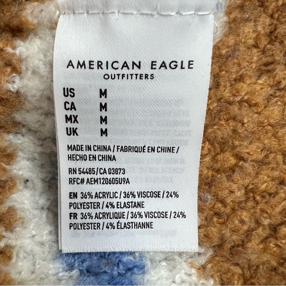 American Eagle Tan and Blue Striped Sweater Size M - Picture 7 of 9